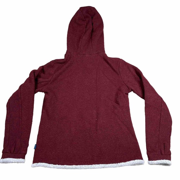 KUHL Hoodie Sherpa Jacket Full Zip Alfpaca Fleece Maroon Women’s Sz Small - Picture 2 of 9